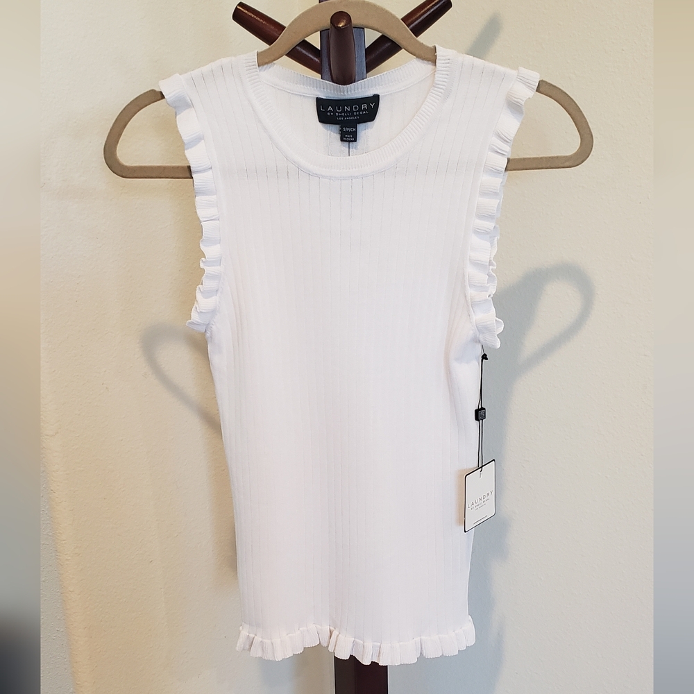 Laundry by Shelli Segal white tank, size S - NEW - Picture 9 of 9